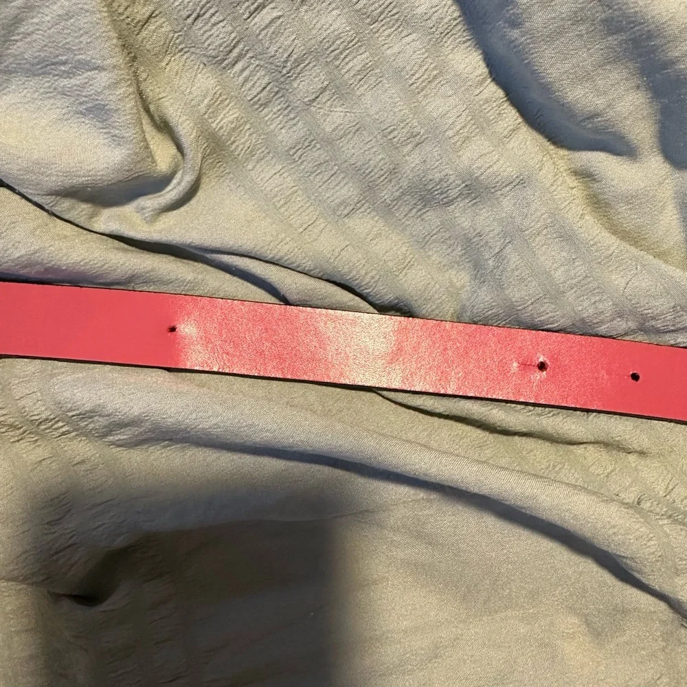 Mario Valentino Logo Slim Leather Belt